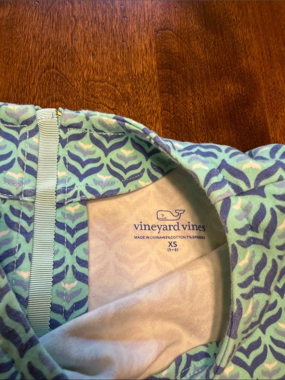 Vineyard Vines Girls Blue and White Patterned Shift Dress